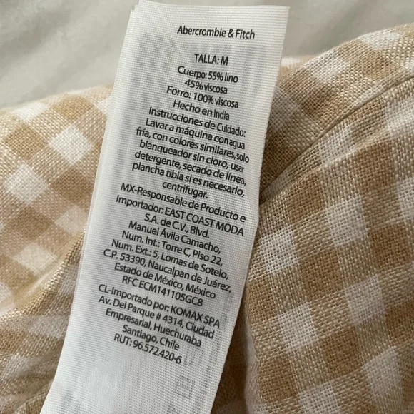 Abercrombie & Fitch Beige and White Gingham Mini Skirt - Picture 4 of 4